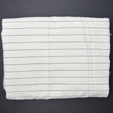 Ivory + Black Pinstripes Textured Woven Fabric - 58" x 146"