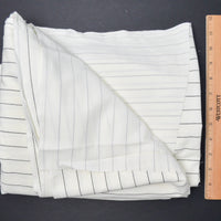 Ivory + Black Pinstripes Textured Woven Fabric - 58" x 146"