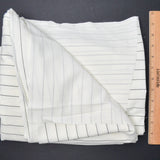 Ivory + Black Pinstripes Textured Woven Fabric - 58" x 146"