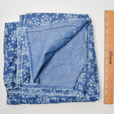 Blue + White Floral Chambray Cotton Woven Fabric - 60" x 128"