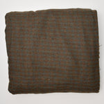 Brown + Dark Gray Plaid Woolly Woven Fabric - 64" x 98"