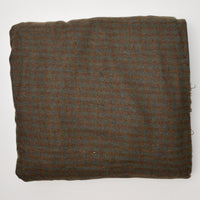 Brown + Dark Gray Plaid Woolly Woven Fabric - 64" x 98"