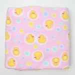 Pink + Rubber Duck Print Flannel Woven Fabric - 45" x 116"