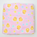 Pink + Rubber Duck Print Flannel Woven Fabric - 45" x 116"