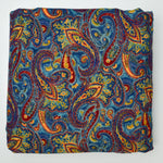 Colorful Paisley Corduroy Fabric with Gold Accents - 42" x 108"