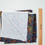 Colorful Paisley Corduroy Fabric with Gold Accents - 42" x 108"