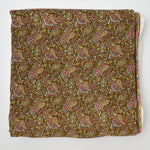 Brown + Green Paisley Corduroy Fabric - 43" x 67"