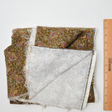 Brown + Green Paisley Corduroy Fabric - 43" x 67"