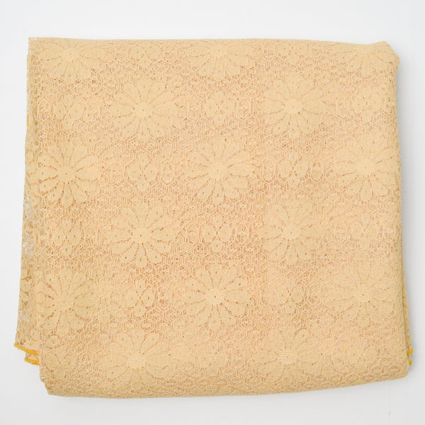 Yellow Floral Lace Fabric - 56" x 104"