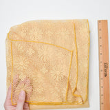 Yellow Floral Lace Fabric - 56" x 104"
