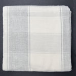 Light Gray Plaid Nubby Loose Woven Fabric - 66" x 70"