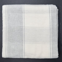 Light Gray Plaid Nubby Loose Woven Fabric - 66" x 70"