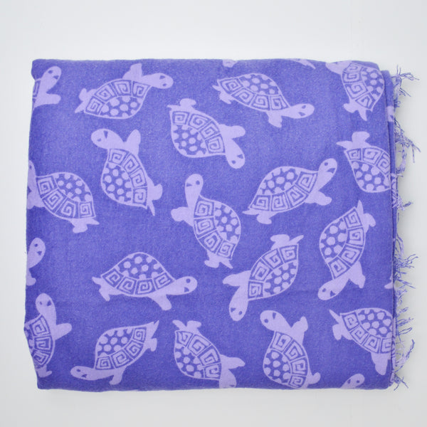 Purple Turtle Flannel Fabric - 42" x 106"