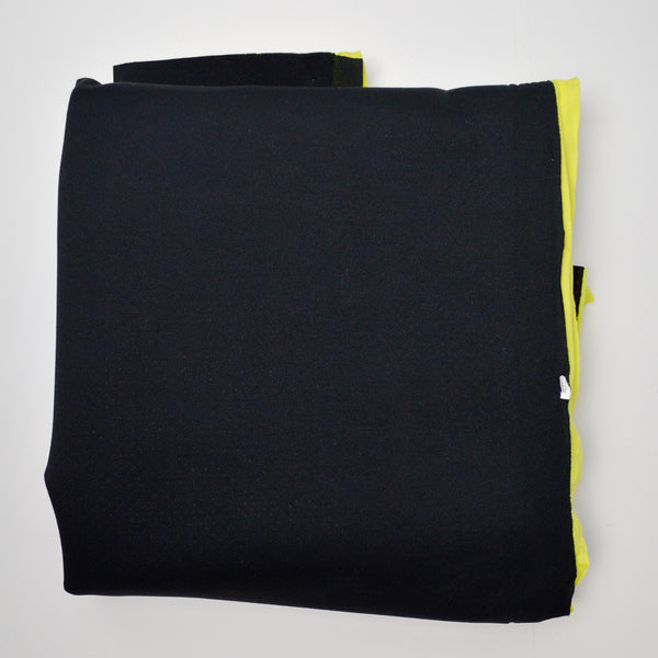 Black + Neon Yellow Bonded Neoprene Fabric - 46" x 78"