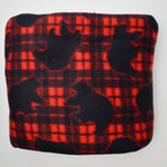 Red + Black Bears Fleece Fabric - 64" x 72"