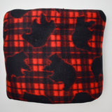 Red + Black Bears Fleece Fabric - 64" x 72"