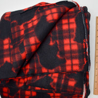 Red + Black Bears Fleece Fabric - 64" x 72"
