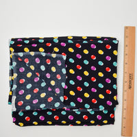 Black + Colorful Dots Vintage 1988 Merry Mary Silky Polyester Fabric - 45" x 64"