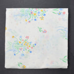 White + Pastel Floral J.P. Stevens & Co. Vintage Sheet Fabric - 59" x 80"