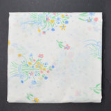 White + Pastel Floral J.P. Stevens & Co. Vintage Sheet Fabric - 59" x 80"