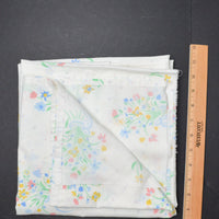 White + Pastel Floral J.P. Stevens & Co. Vintage Sheet Fabric - 59" x 80"