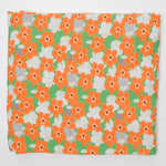 Green + Orange Floral Lightweight Soft Woven Fabric - 57" x 62"