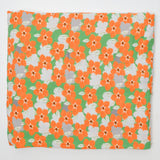Green + Orange Floral Lightweight Soft Woven Fabric - 57" x 62"
