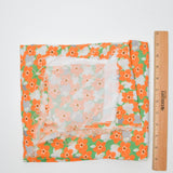 Green + Orange Floral Lightweight Soft Woven Fabric - 57" x 62"