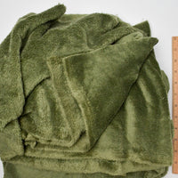 Olive Short Faux Fur Fabric - 54" x 66"
