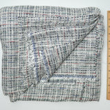 Black, White + Colorful Accents Plaid Thick Silky Woven Fabric - 66" x 100"