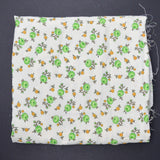 Green + Orange Floral Print Polyester Crepe Fabric - 47" x 120"