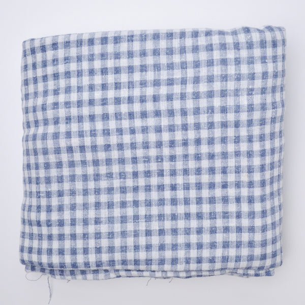 Blue Loose Woven Gingham Fabric - 46" x 152"