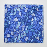 Blue Wavy Quilt Print Quilting Weight Woven Fabric - 45" x 90"