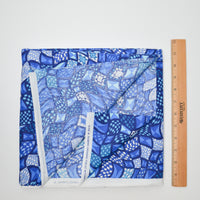 Blue Wavy Quilt Print Quilting Weight Woven Fabric - 45" x 90"