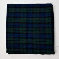 Blue + Green Plaid Woven Fabric - 60" x 72"