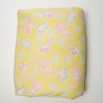 Yellow + Pastel Animal Print Pique Knit Fabric - 62" x 160"