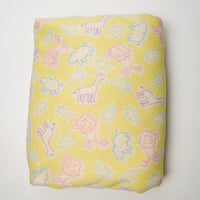 Yellow + Pastel Animal Print Pique Knit Fabric - 62" x 160"