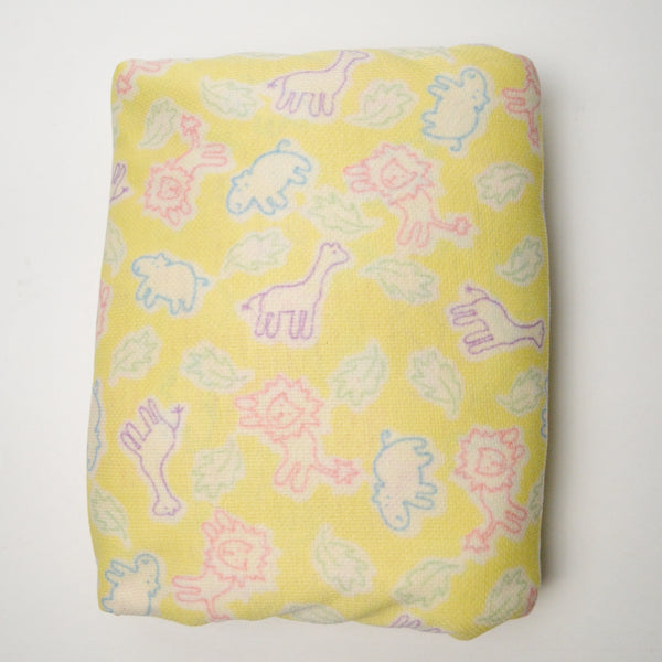 Yellow + Pastel Animal Print Pique Knit Fabric - 62" x 160"