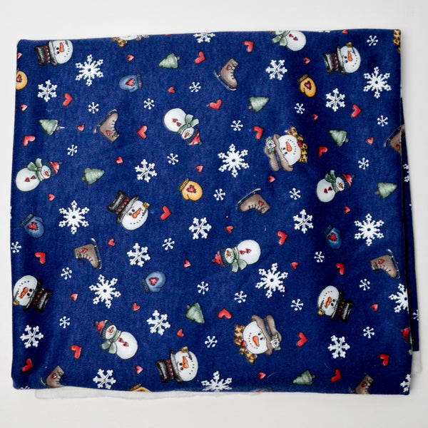 Snowman Print Knit Fabric - 42" x 66"