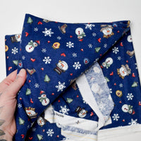 Snowman Print Knit Fabric - 42" x 66"