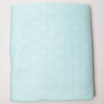 Light Mint Blue-Green Subtle Numbers Pattern Knit Fabric - 64" x 72"