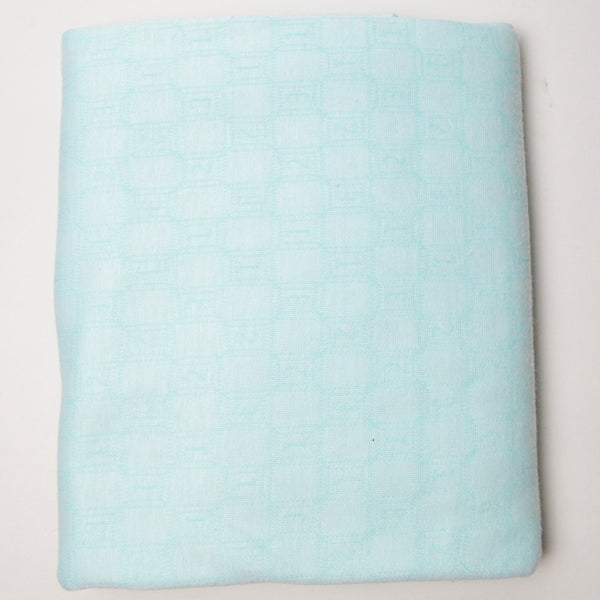 Light Mint Blue-Green Subtle Numbers Pattern Knit Fabric - 64" x 72"