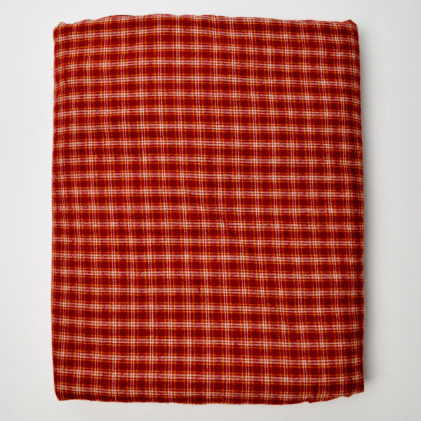 Red Plaid Flannel Fabric - 45" x 104"