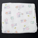 Mommy + Me White + Colorful Cat Print Jersey Knit Fabric - 46" x 66"