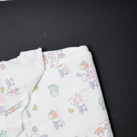 Mommy + Me White + Colorful Cat Print Jersey Knit Fabric - 46" x 66"