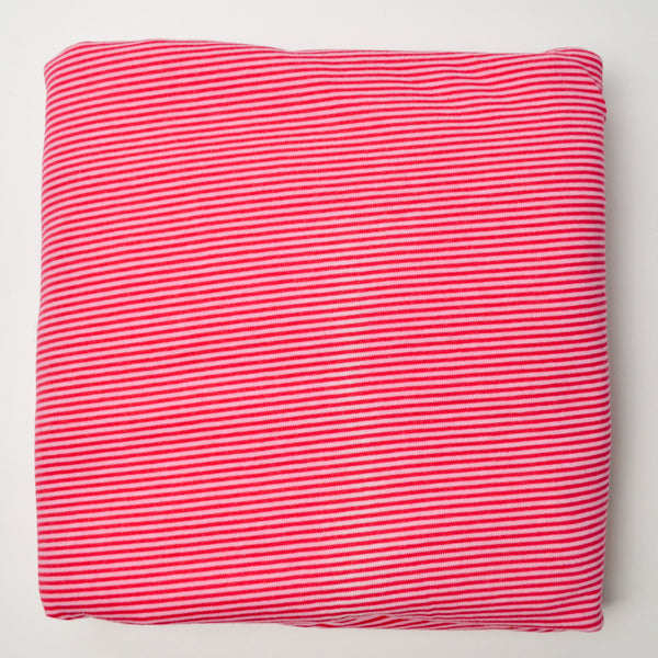 Pink Striped Knit Fabric with Sun Stains - 70" x 104"