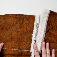 Black + Copper Paisley Brushed Flannel Fabric - 44" x 104"