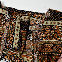 Brown + Black Patterned Challis Woven Fabric - 30" x 120" + Extra