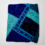 Blue + Purple Patterned Crinkle Crepe Fabric - 60" x 112"