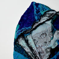 Blue + Purple Patterned Crinkle Crepe Fabric - 60" x 112"
